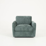 Carmet Single Seat Swivel Accent Chair, Low Leg Option, in Linea Eucalyptus, Front View