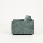 Carmet Single Seat Swivel Accent Chair, Low Leg Option, in Linea Eucalyptus, Side View