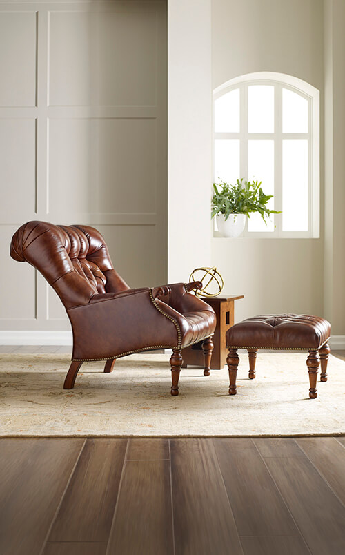 Leopold Chair Ottoman Pierce Furniture The Leopold Chair And Ottoman Is A One Of Kind Item This Was Designed For By Stickley His Personal Use